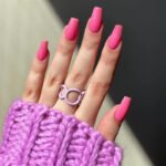 Pink Trapeze | Square Press On Nails | HerNails