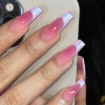 Chromatic French Nails | Coffin Long Length Press On Nails | HerNails