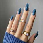 Glossy Cobalt | Almond Press On Nails | HerNails