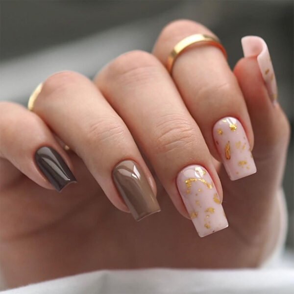 Muted brown nails