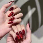 Chromatic Wine Red | Oval Press On Nails | HerNails