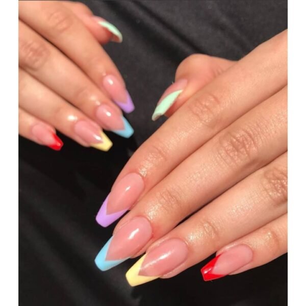 Funky V-Cut French Nails