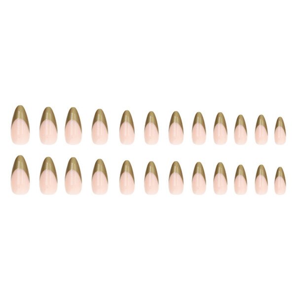 Nude Pink with Golden Tips | Press on Nails