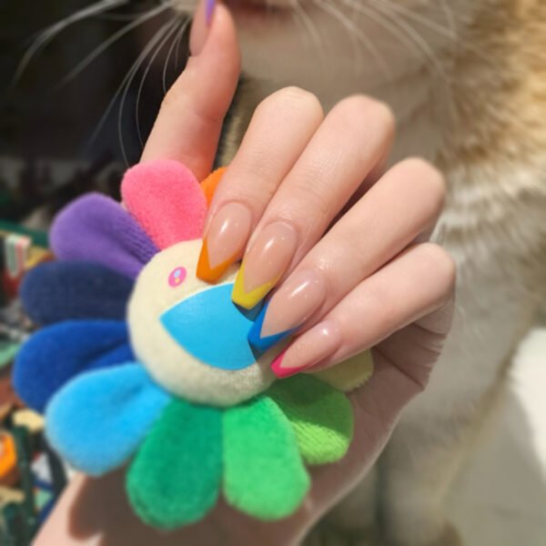 Funky V-Cut French Nails