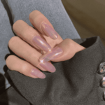 Aorora Mermaids Pink | Almond Long Length Press On Nails | HerNails