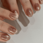 Cold Latte Cat Eyes | Oval Short Length Press On Nails | HerNails