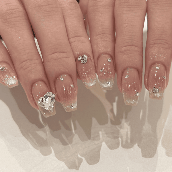 Glittery Cat Eyes with Rhinestones