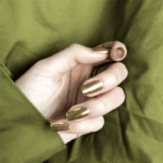 Gold Chromatic | Square Long Length Press On Nails | HerNails