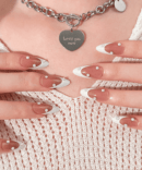 Milky White with Diamond Almond French