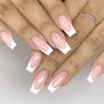 Simple Long French Coffin Nails | Press On Nails | HerNails