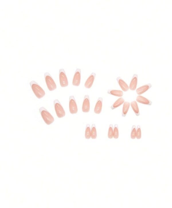 Simple Long French Coffin Nails