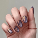 Starry Night Purple Cat Eyes | Oval Short Length Press On Nails | HerNails